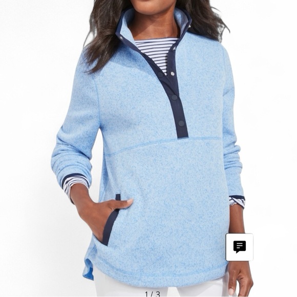 VINEYARD VINES Blue Sweater Fleece Snap Placket Pullover 2021 SMALL Pullover - Picture 12 of 13
